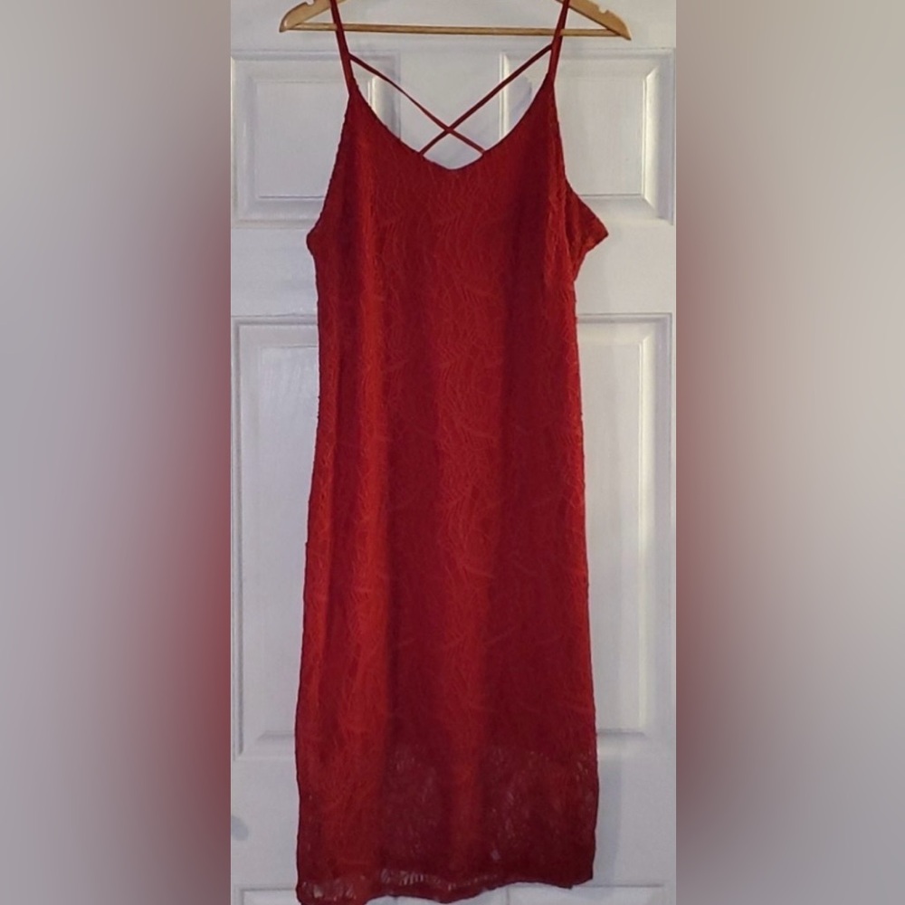 JONATHAN MARTIN 👗 ELEGANT RED SLEEVELESS SPAGHETTI STRAP COCKTAIL DRESS Women 2X